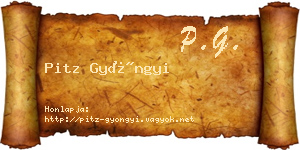 Pitz Gyöngyi névjegykártya